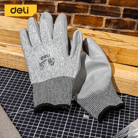 ถุงมือ DELI EDL521043XL-GR-01 ไซส์XL สีเทา 1คู่_1